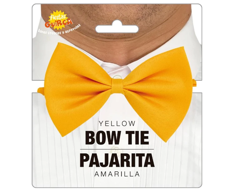 Muszka Żółta 11 cm Mucha Elegancka Męska Dziecięca Strój Party
