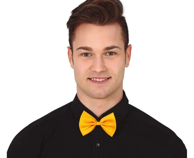Muszka Żółta 11 cm Mucha Elegancka Męska Dziecięca Strój Party