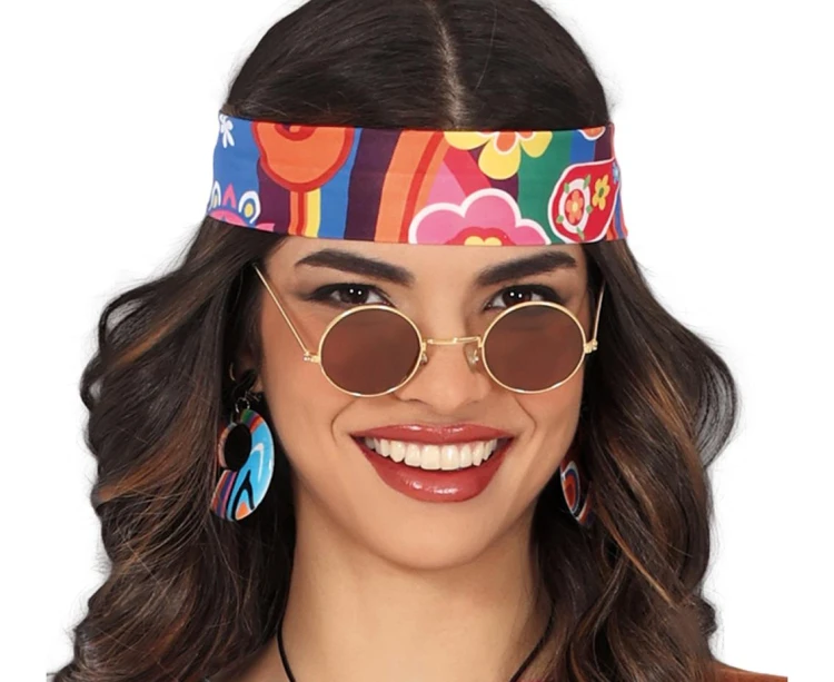 Strój Hipiski Kostium Dzieci Kwiaty Przebranie Hippie Lata 60 70 S 36-38