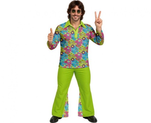 Strój Hipisa Dzieci Kwiaty Kostium Hippie Przebranie Lata 60 70 L 52-54