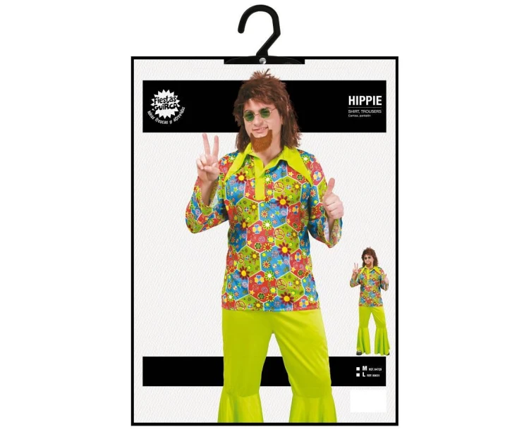 Strój Hipisa Dzieci Kwiaty Kostium Hippie Przebranie Lata 60 70 L 52-54
