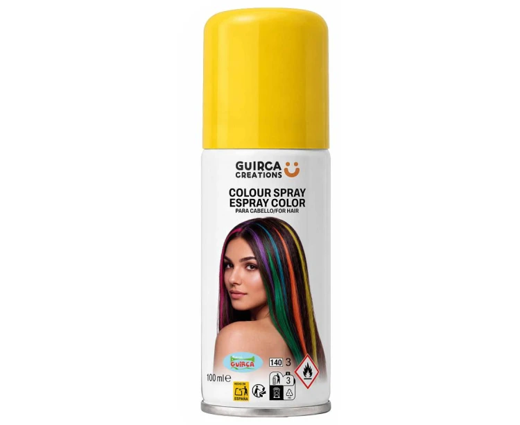 Spray Koloryzujący Do Włosów Żółty 125 ml Lakier Zmywalny Party