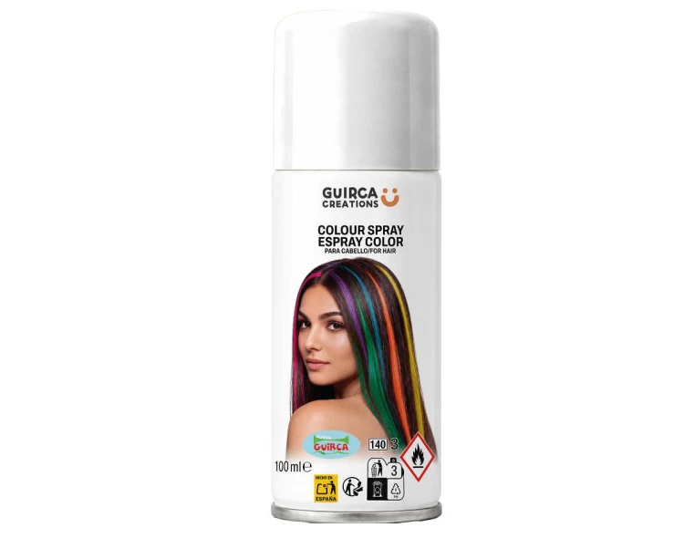 Spray Koloryzujący Do Włosów Biały 125 ml Lakier Zmywalny Party