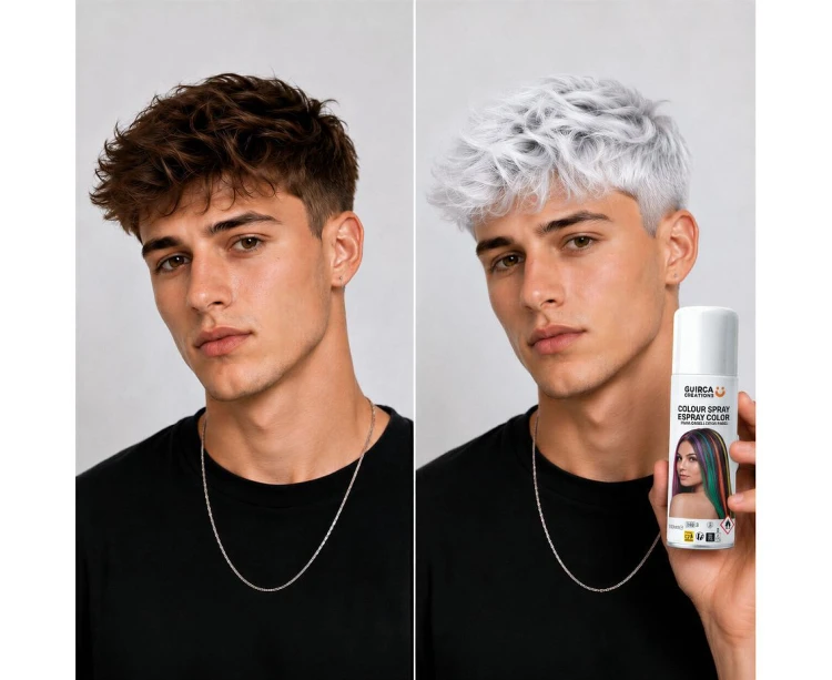 Spray Koloryzujący Do Włosów Biały 125 ml Lakier Zmywalny Party