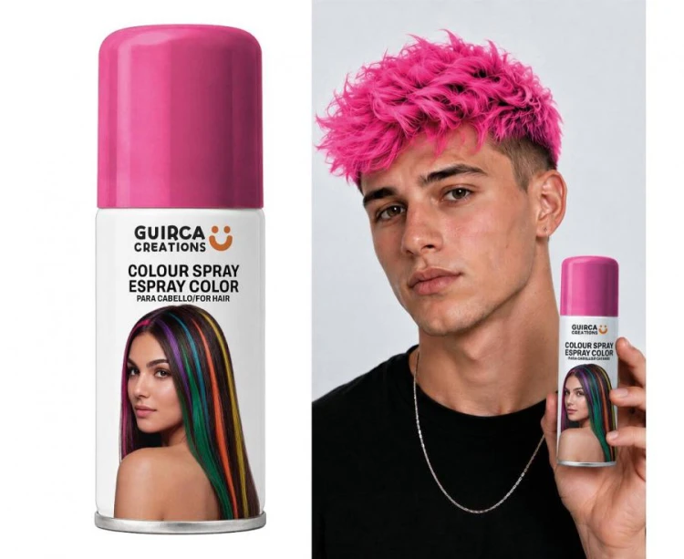 Spray Koloryzujący Do Włosów Różowy 125 ml Lakier Zmywalny Party