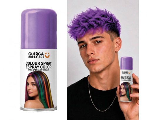 Spray Koloryzujący Do Włosów Fioletowy 125 ml Lakier Zmywalny Party