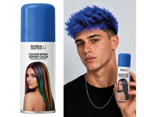 Spray Koloryzujący Do Włosów Niebieski 125 ml Lakier Zmywalny Party