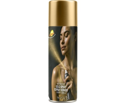 Farba do Ciała Włosów Twarzy Spray Złota 75 ml Makijaż Impreza Party