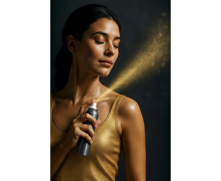 Farba do Ciała Włosów Twarzy Spray Złota 75 ml Makijaż Impreza Party
