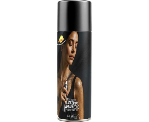 Farba do Ciała Włosów Twarzy Spray Czarna 75 ml Makijaż Impreza Party