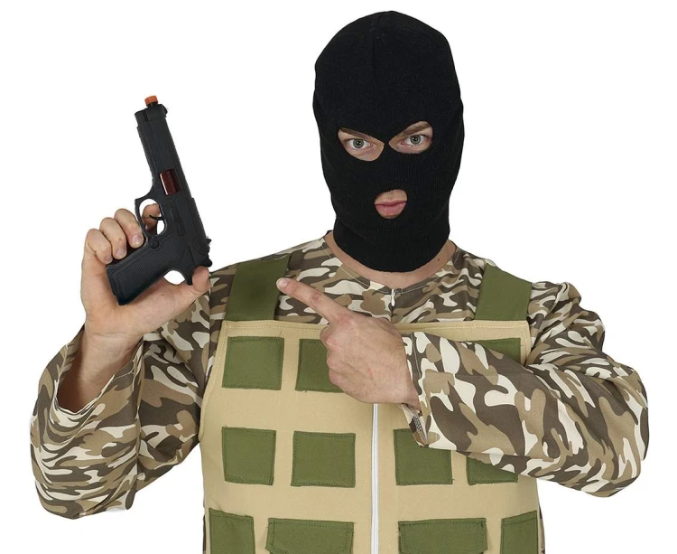 Czarny Pistolet 23 cm Plastikowy Rekwizyt Do Stroju Przebranie Party