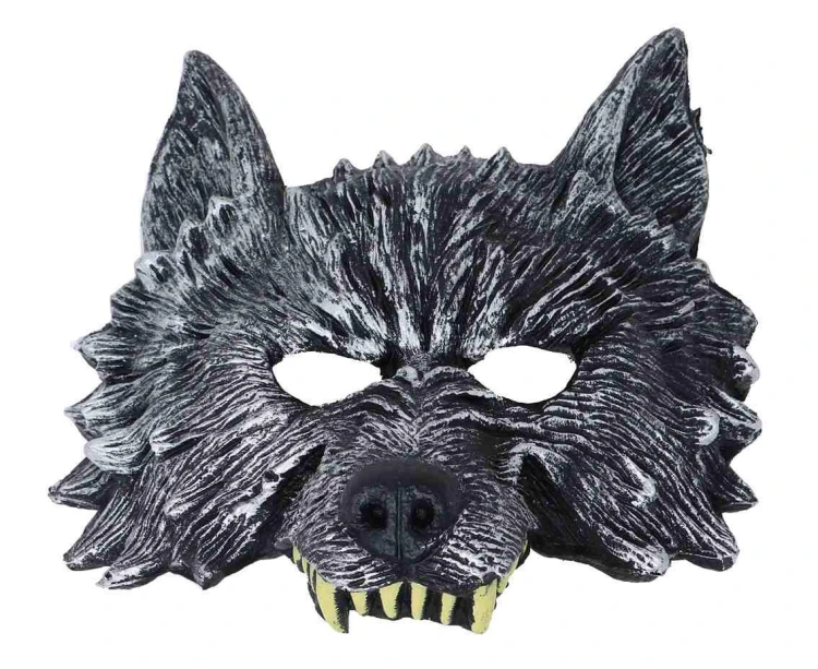 Półmaska Wilka Piankowa - Maska Wilk Zwierzę Halloween Bal