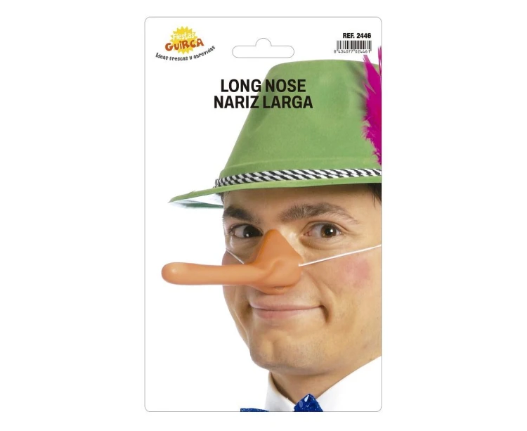 Długi Nos Pinokio 16 cm - Sztuczny Nos Na Gumce Przebranie