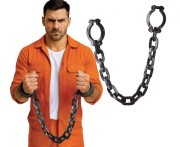 Kajdany Więzienne 90 cm Plastikowe Łańcuch Więzień Kostium Party