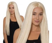 Peruka Długie Blond Włosy - Proste Z Grzywką Barbie Księżniczka