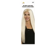 Peruka Długie Blond Włosy - Proste Z Grzywką Barbie Księżniczka