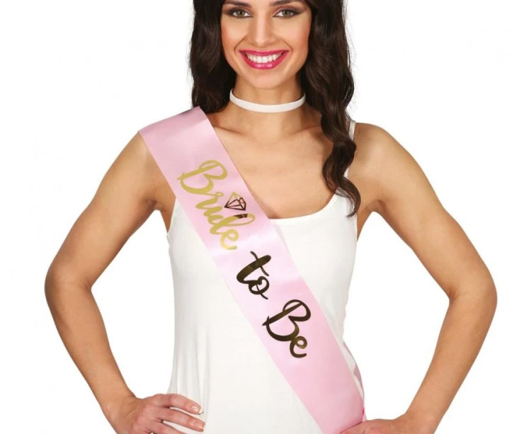 Szarfa Bride To Be Różowa na Wieczór Panieński Rekwizyt Party