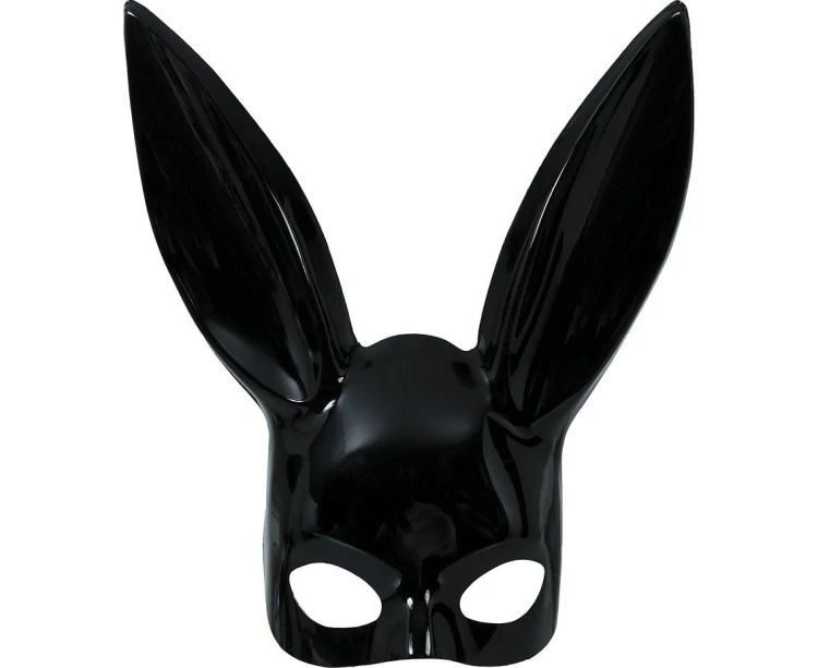 Maska Z Uszami Królika Czarna - Króliczek Bunny Halloween Bal