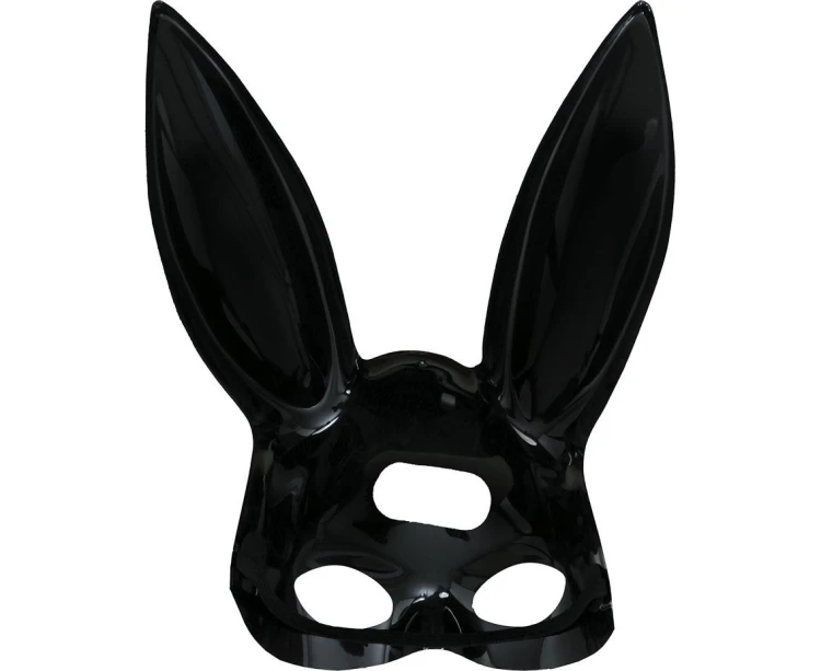 Maska Z Uszami Królika Czarna - Króliczek Bunny Halloween Bal