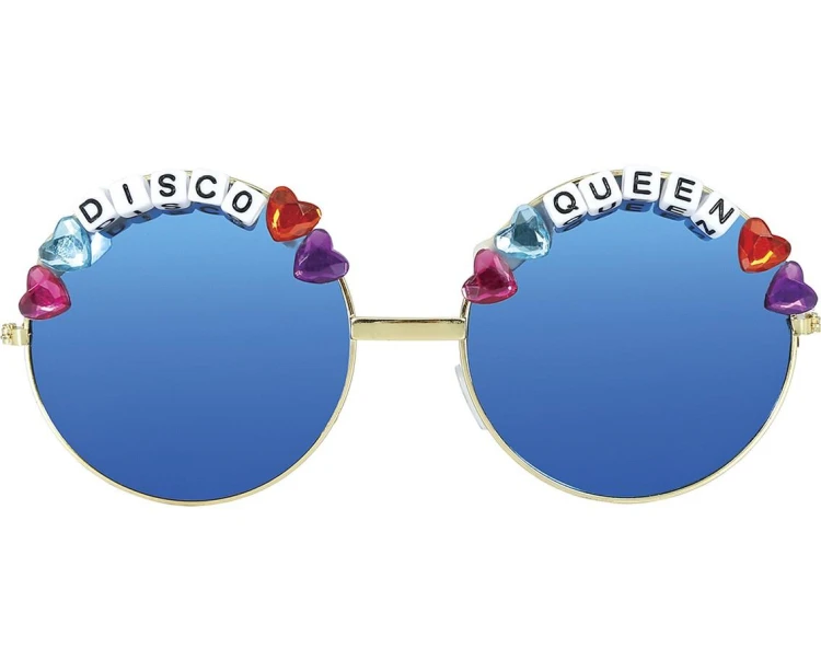 Okulary Królowa Disco Kolorowe Brokatowe Lata 70 80 Imprezowe Retro