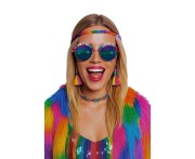 Okulary Królowa Disco Kolorowe Brokatowe Lata 70 80 Imprezowe Retro