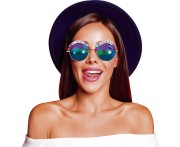Okulary Królowa Disco Kolorowe Brokatowe Lata 70 80 Imprezowe Retro