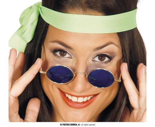 Okulary Hipisa Niebieskie Lenonki Hippie Okrągłe Lata 60 70 Party