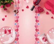 Bieżnik papierowy Love is in the air - Serduszka, 33x200 cm
