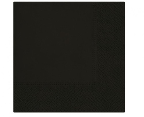 Serwetki PAW gładkie jednokolorowe Black 33x33 cm / 20 szt.