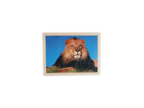 DREWNIANE PUZZLE DLA DZIECI W RAMCE DELFIN LEW KOŃ 1