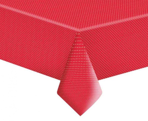 Obrus papierowy White Dots on Red, 120 x 180 cm