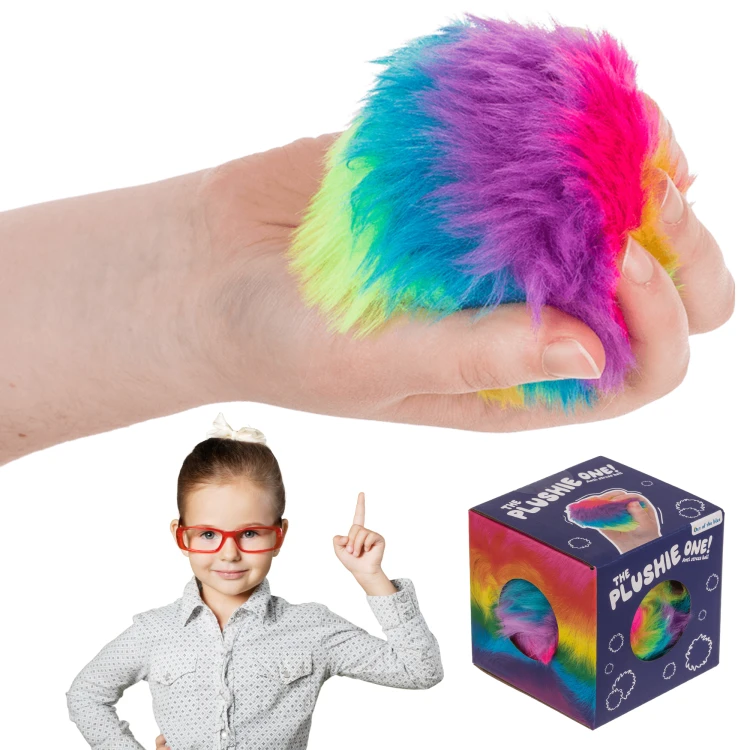 Antystresowa pluszowa piłeczka do ściskania tęczowa Gniotek kolorowa zdjęcie główne.png