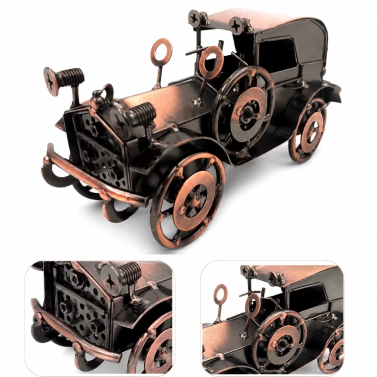 Model samochodu retro Vintage Figurka dekoracyjna Prezent fana motoryzacji (1).jpg