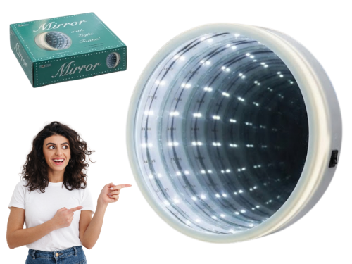 Lustro LED Lusterko Ścienne Białe Tunel 3D Głębia (1).png