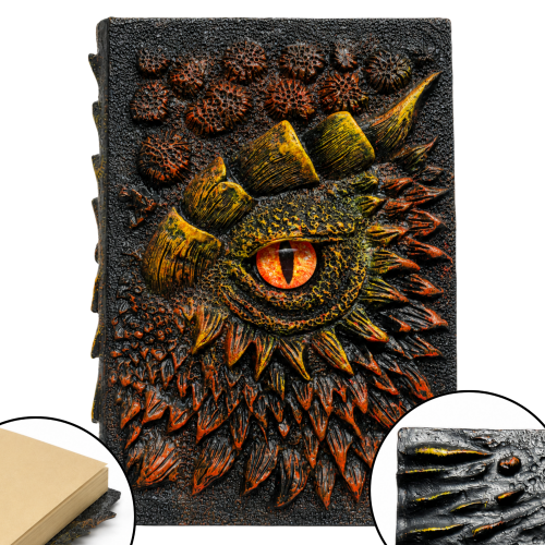 Notes Fantasty Smok Notatnik Oko Smoka 3D Mroczna Księga 140 Kartek A5.png