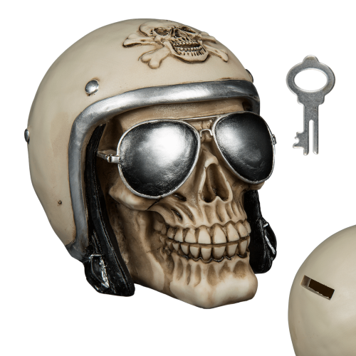 Skarbonka Czacha Motocyklisty Kask Czaszka Duża XL.png