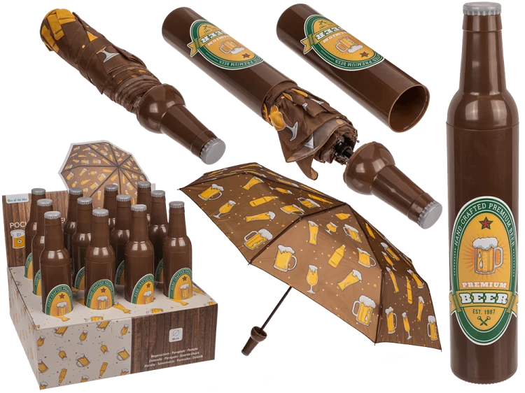 Parasolka butelka Piwo Śmieszna parasol składany (7).png