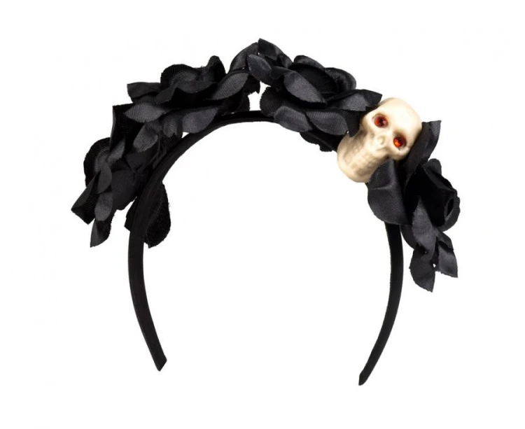 Opaska do włosów La Muerte - opaska na Halloween czarna Boland