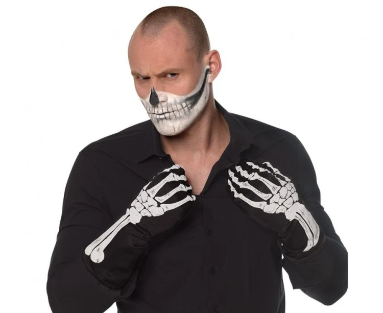 Rękawiczki kościotrupa szkielet XL Boland - Czarne rękawiczki Halloween