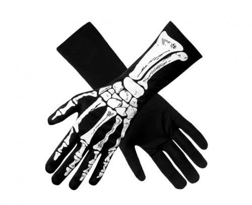 Rękawiczki kościotrupa szkielet XL Boland - Czarne rękawiczki Halloween