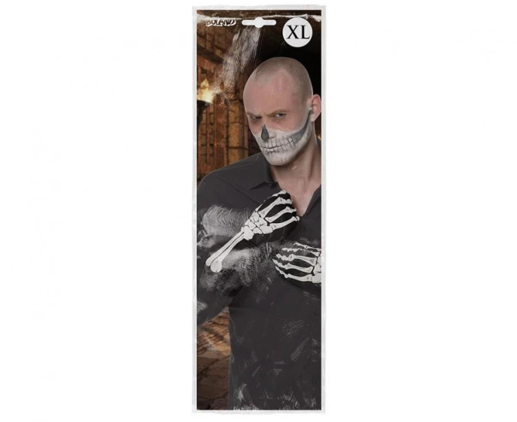 Rękawiczki kościotrupa szkielet XL Boland - Czarne rękawiczki Halloween