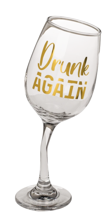 Pijany kieliszek do wina Drunk Again Śmieszny XX (5).png