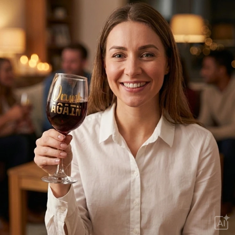 Pijany kieliszek do wina Drunk Again Śmieszny XXL (2).png