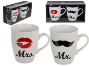 Kubki Mr. i Mrs. 2 sztuki Zestaw Kubków Usta Wąsy (1).png