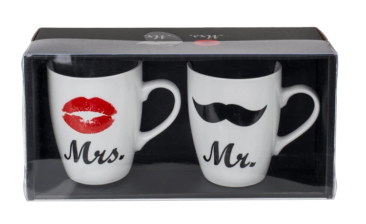 Kubki Mr. i Mrs. 2 sztuki Zestaw Kubków Usta Wąsy (2).png