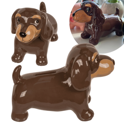 Skarbonka ceramiczna Pies Jamnik - figurka do oszczędzania 18 cm.png