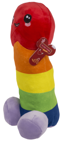Pluszowy Penis Tęczowy Słodka Zabawka na Wieczór Panieński Maskotka (1).png