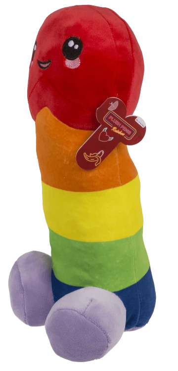 Pluszowy Penis Tęczowy Słodka Zabawka na Wieczór Panieński Maskotka (1).png