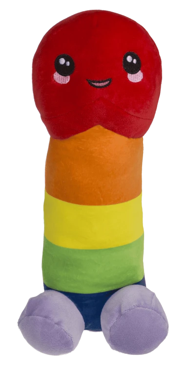 Pluszowy Penis Tęczowy Słodka Zabawka na Wieczór Panieński Maskotka (2).png