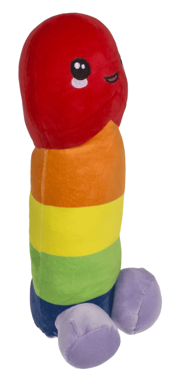 Pluszowy Penis Tęczowy Słodka Zabawka na Wieczór Panieński Maskotka (3).png